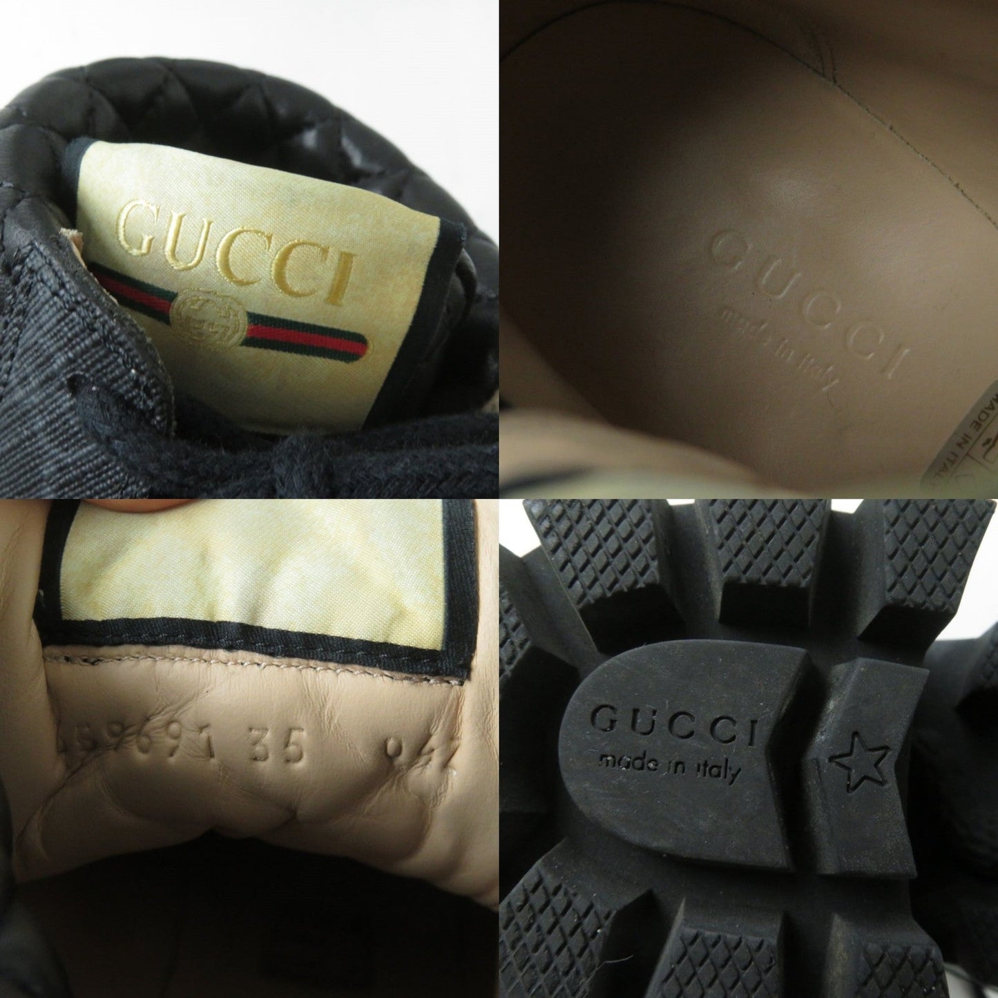 GUCCI boots GG Supreme Canvas Gray x black 35