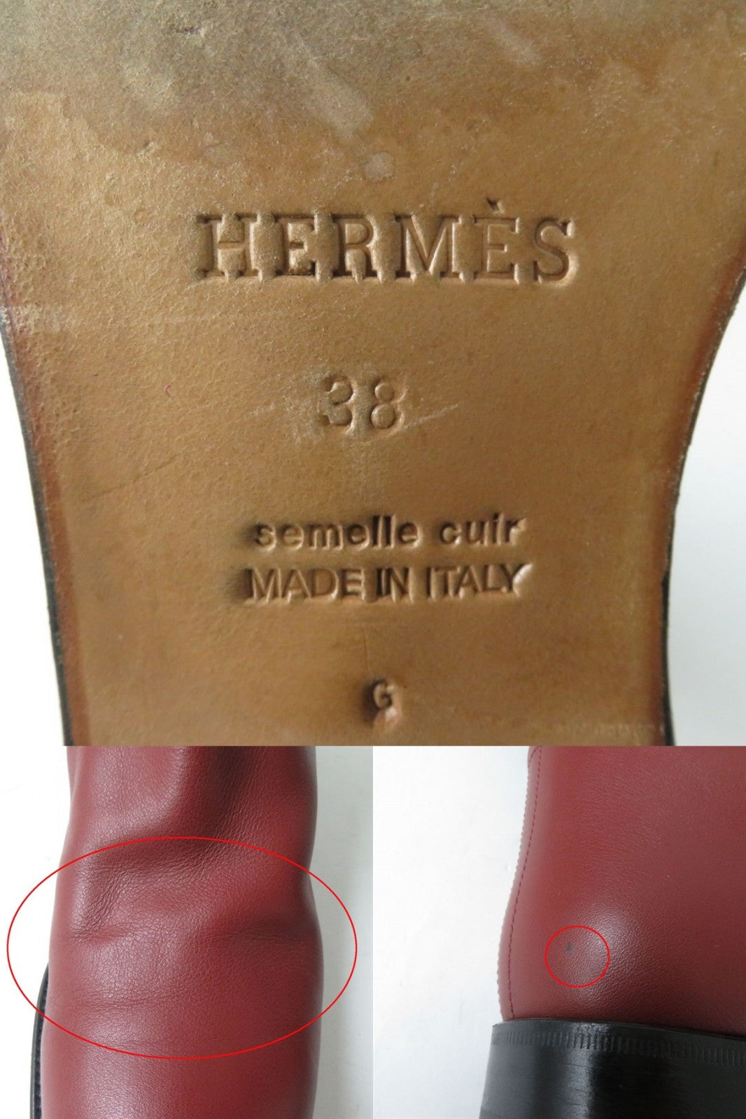 HERMES boots Main: Leather Red type Women 38 Used