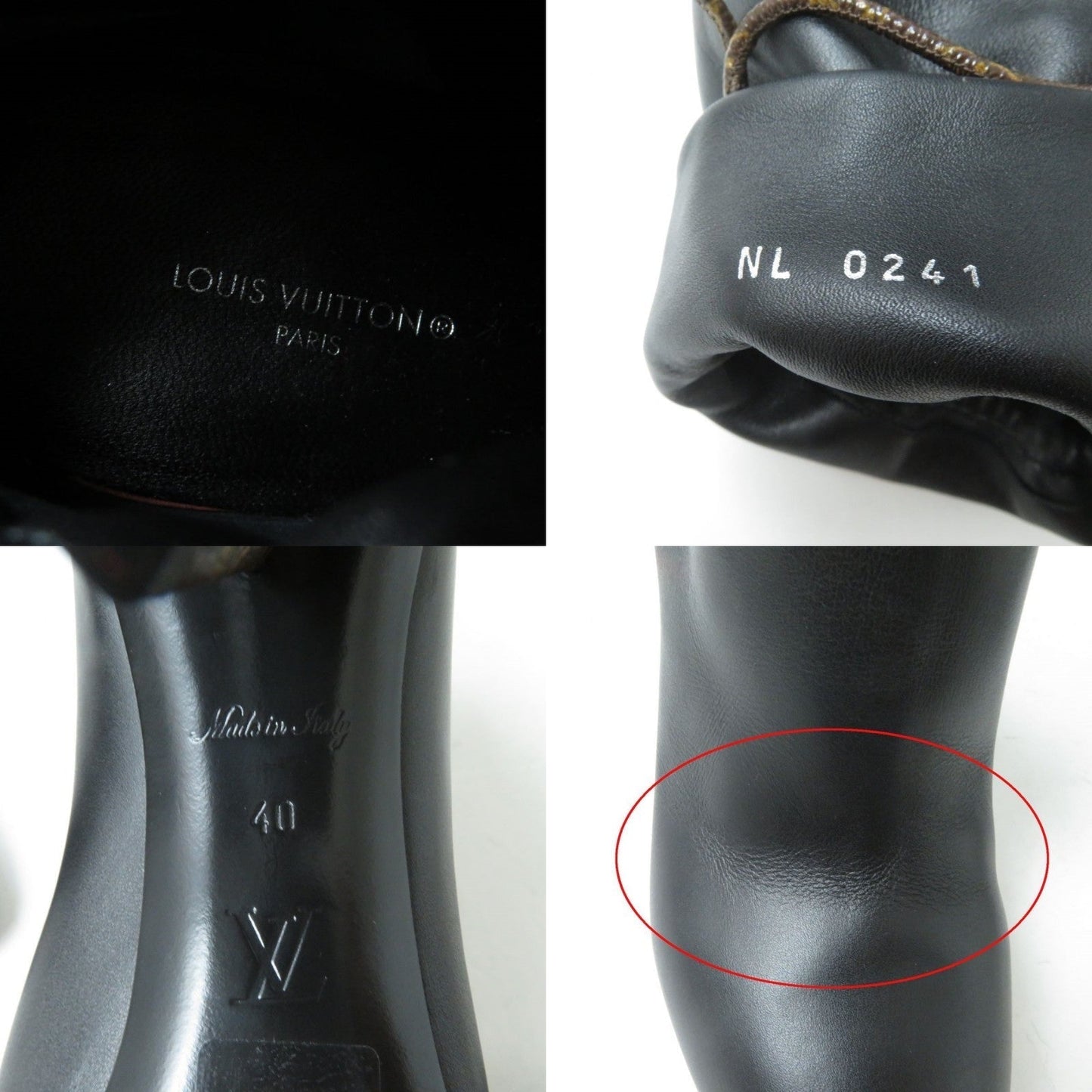 LOUIS VUITTON boots leather black 40