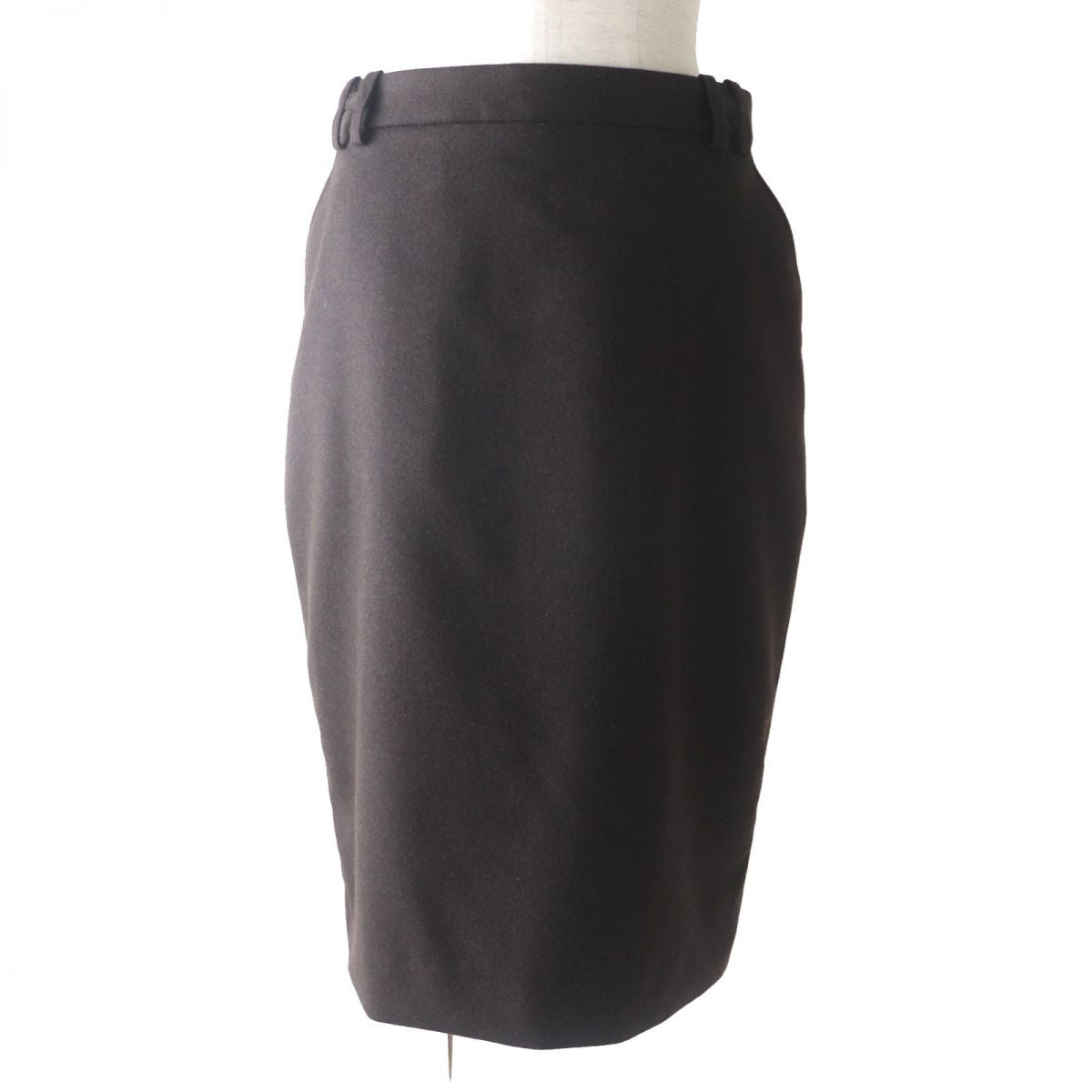 HERMES skirt Outer: 95% wool, Outer: 5% cashmere, Lining: 100% silk Dark brown Women 38 Used