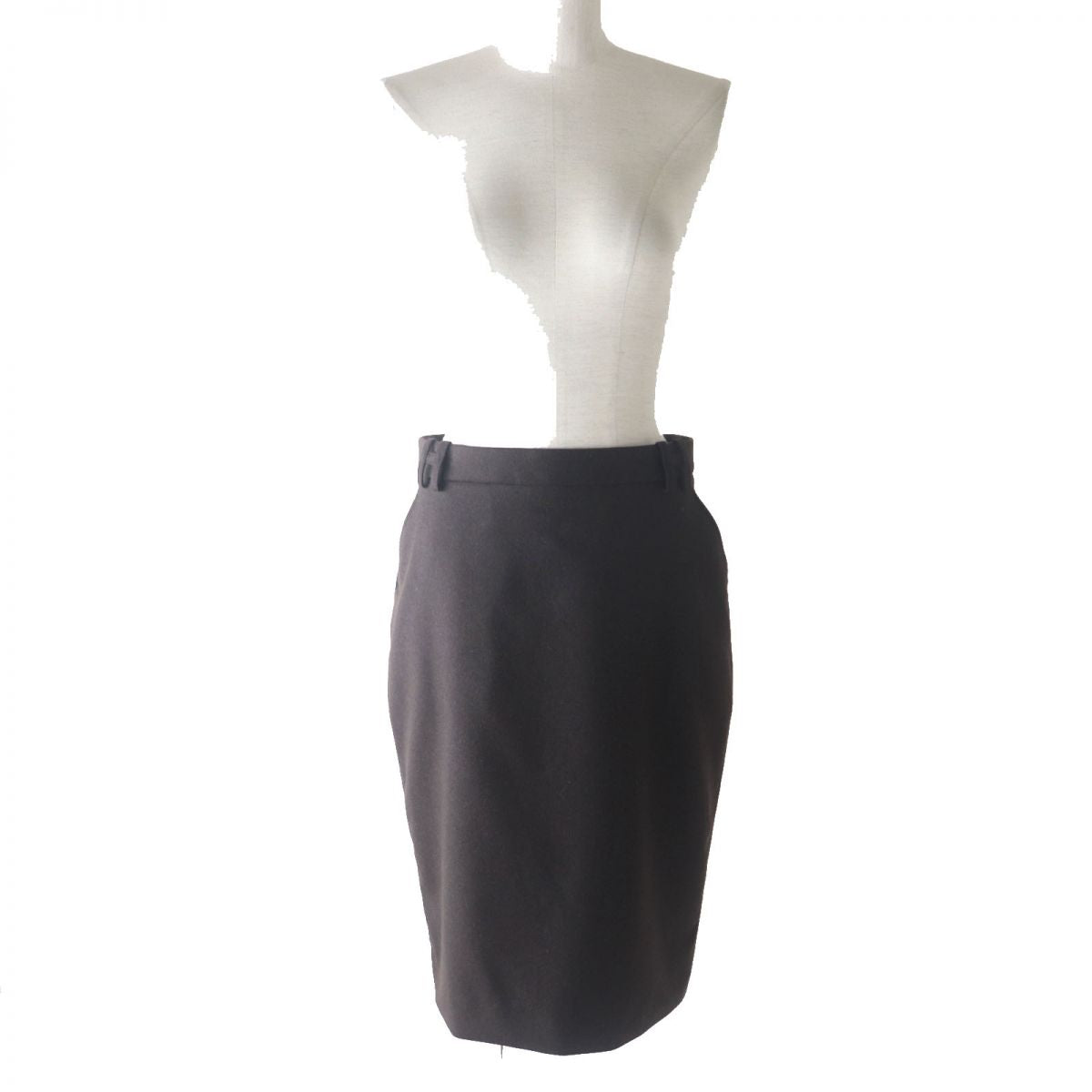 HERMES skirt Outer: 95% wool, Outer: 5% cashmere, Lining: 100% silk Dark brown Women 38 Used