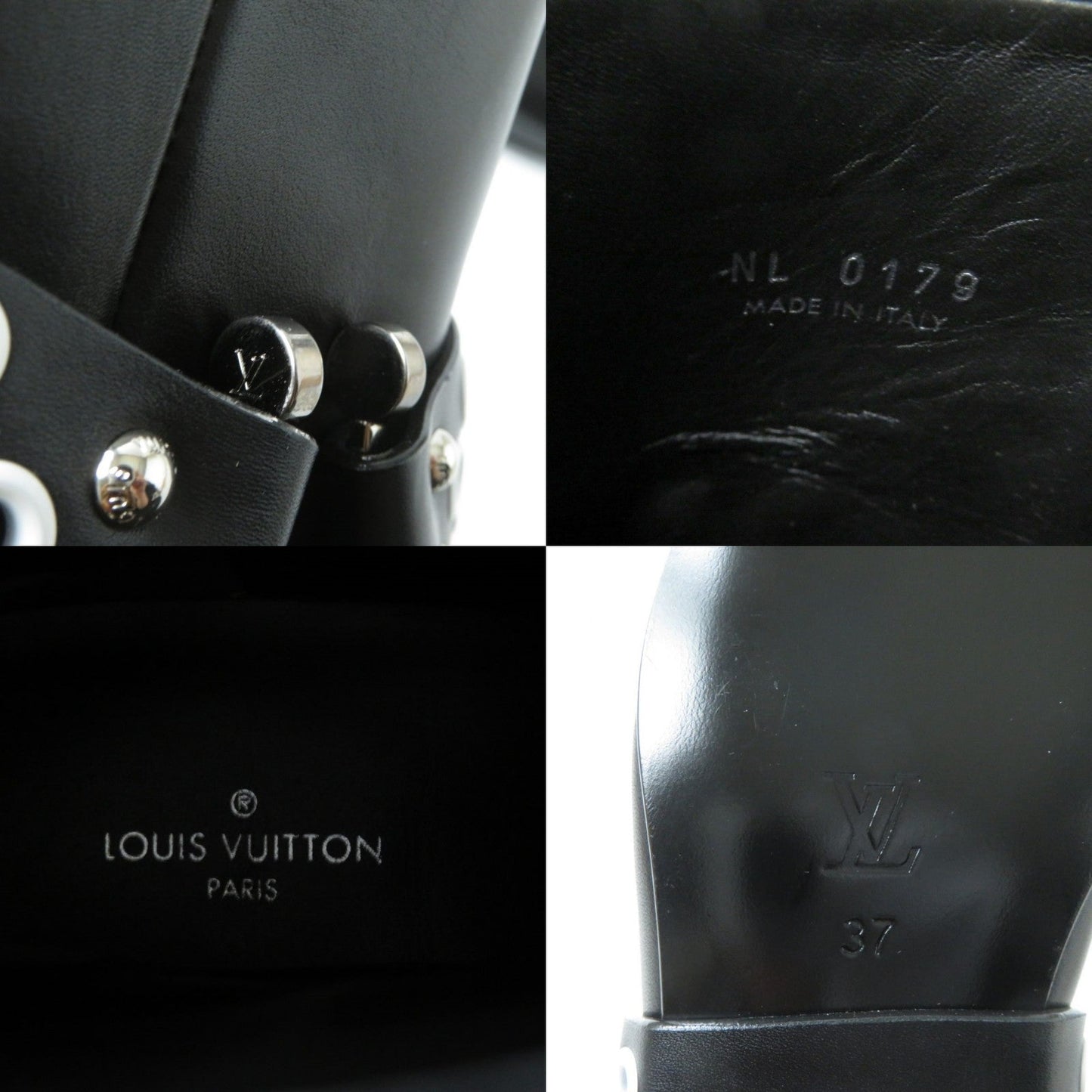 LOUIS VUITTON boots leather Black x white 37