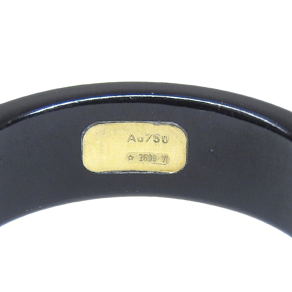 GUCCI Ring Ceramic, 18K Yellow Gold black Interlocking G mens 25 Used