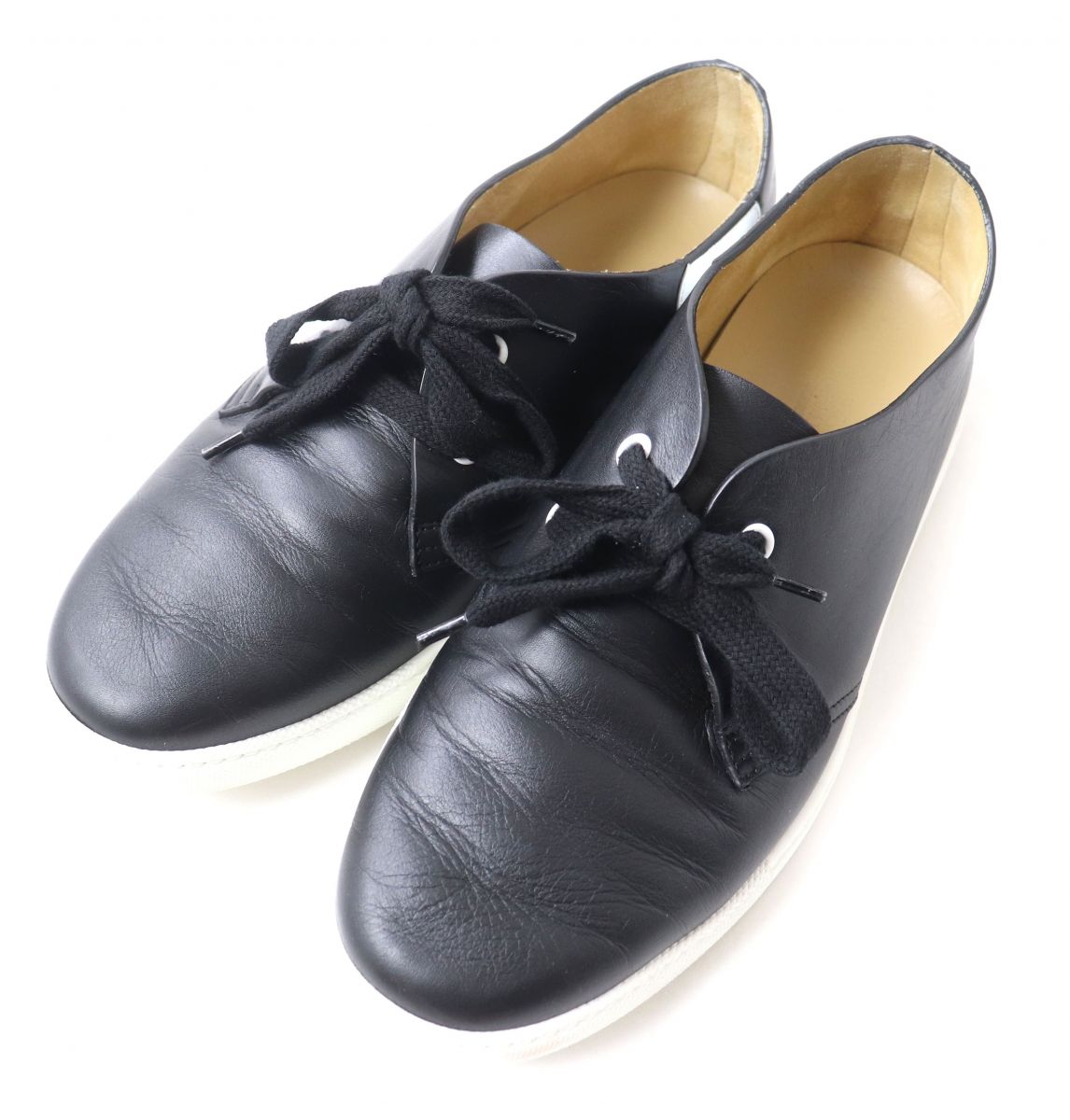 HERMES sneakers Main: Leather Black x white Women 39.5 Used