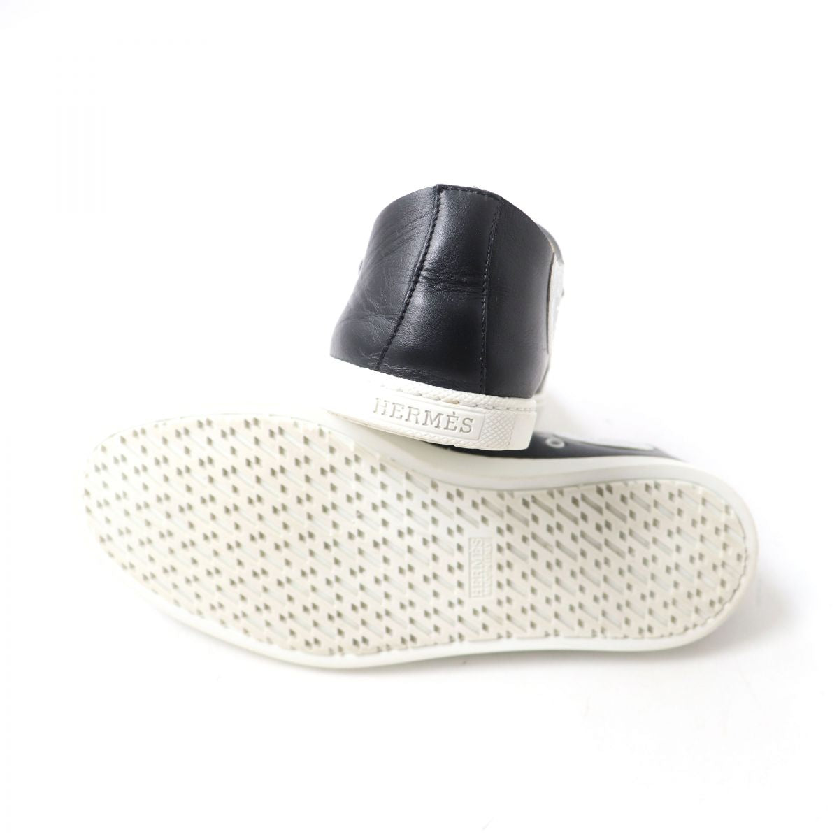 HERMES sneakers Main: Leather Black x white Women 39.5 Used