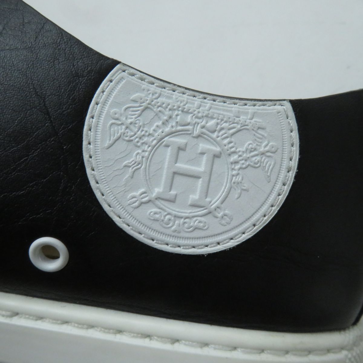 HERMES sneakers Main: Leather Black x white Women 39.5 Used