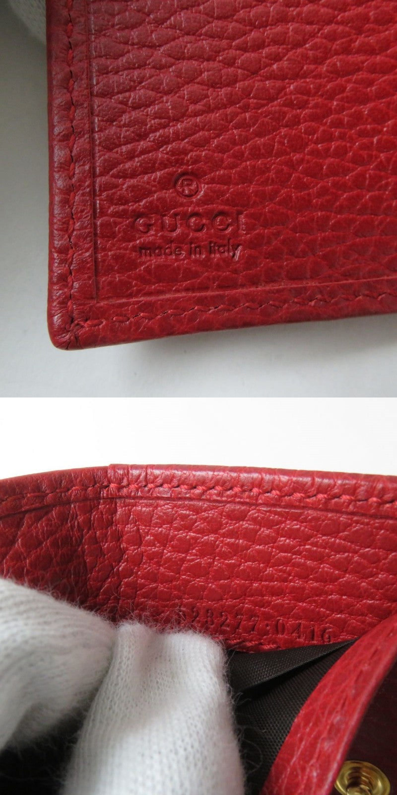 GUCCI Tri-fold wallet 523277 Main: Leather Red x Gold Metal Women Used