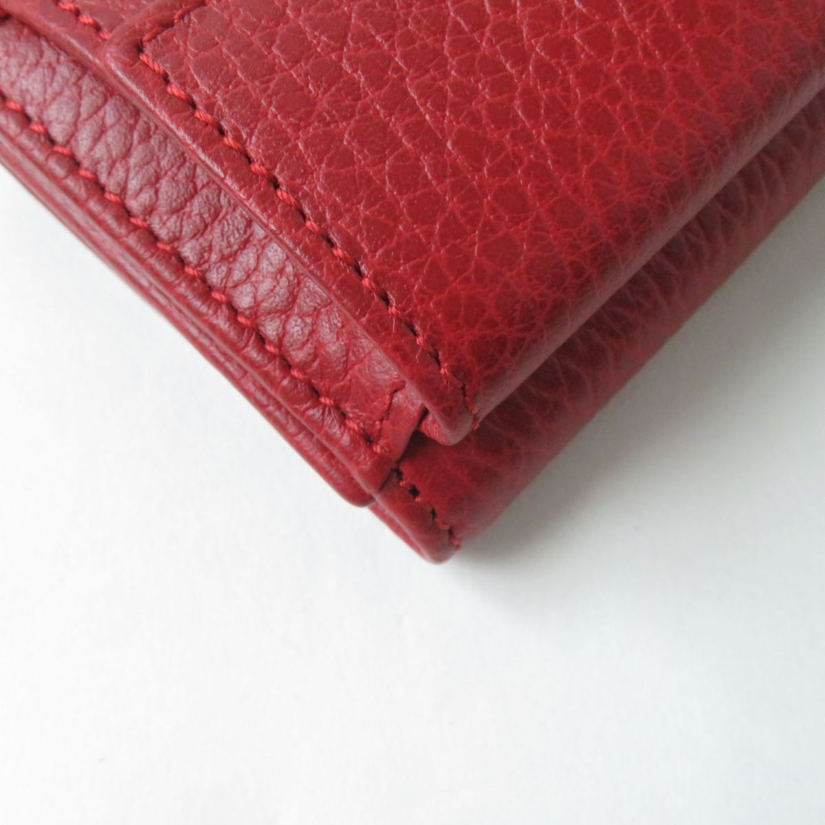 GUCCI Tri-fold wallet 523277 Main: Leather Red x Gold Metal Women Used