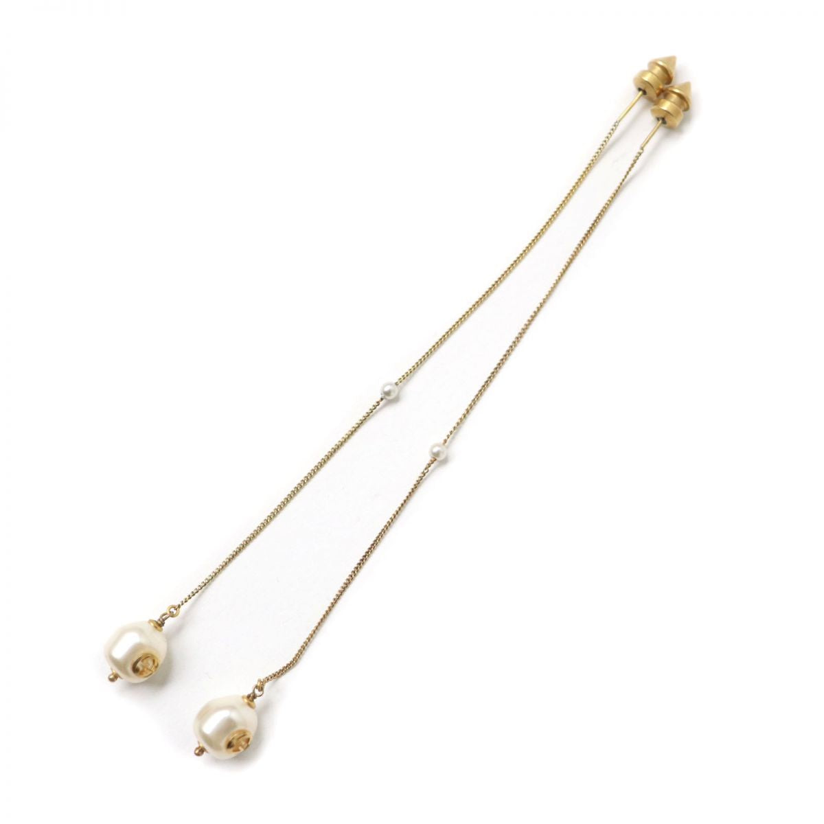 GUCCI Pierce �[ Gold x white Women Used