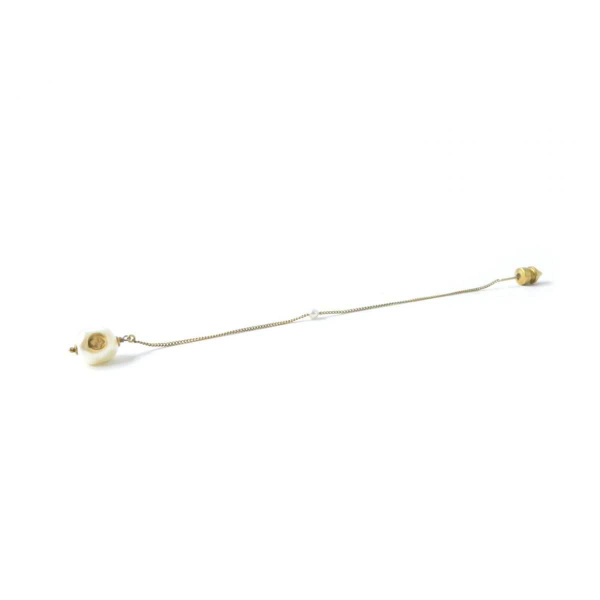 GUCCI Pierce �[ Gold x white Women Used