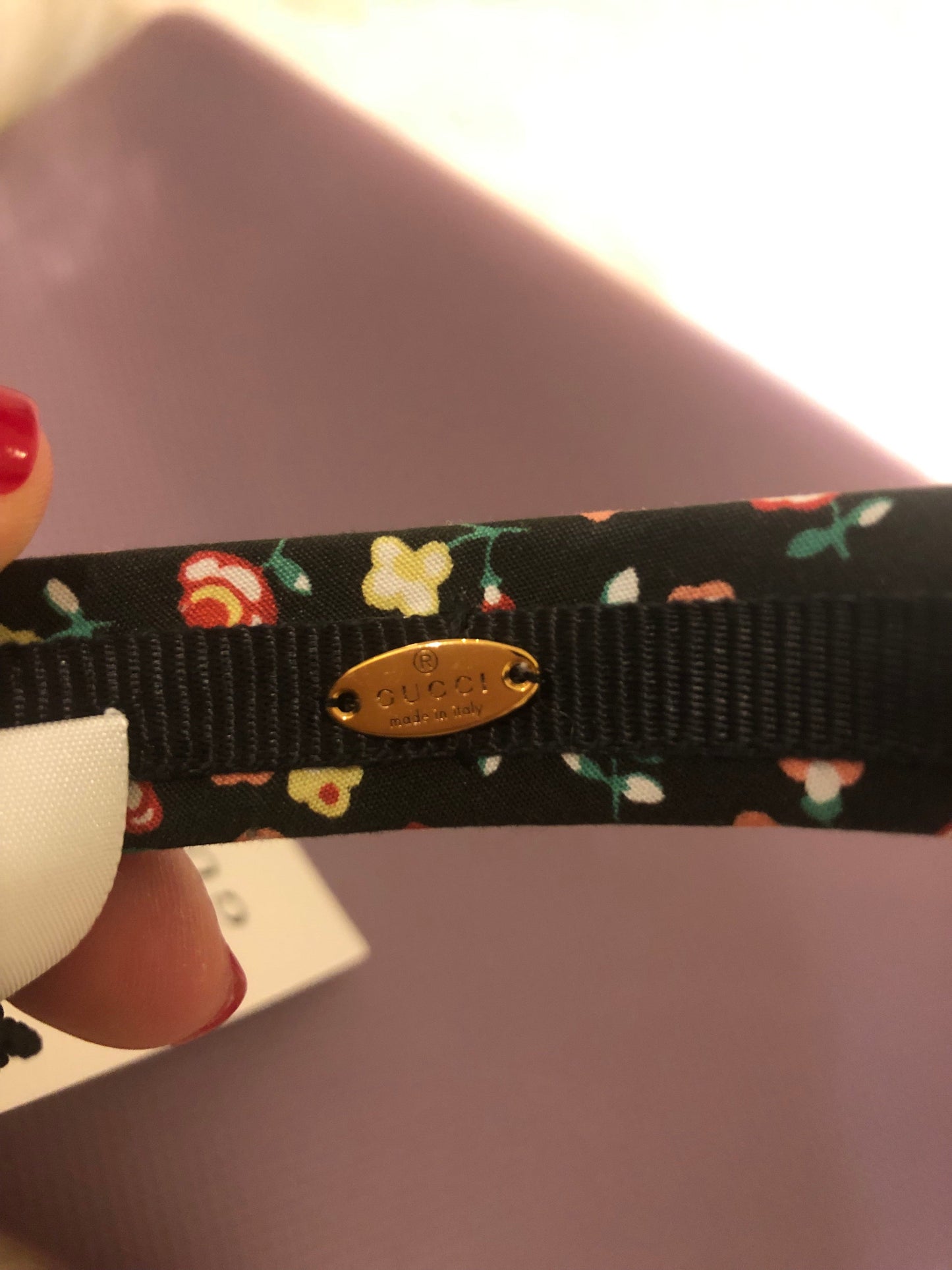 Gucci Liberty Floral Headband in Black