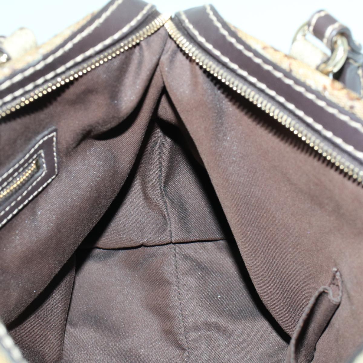 Gucci GG Canvas Hand Bag Coated Canvas Beige Dark Brown 223962  hk739