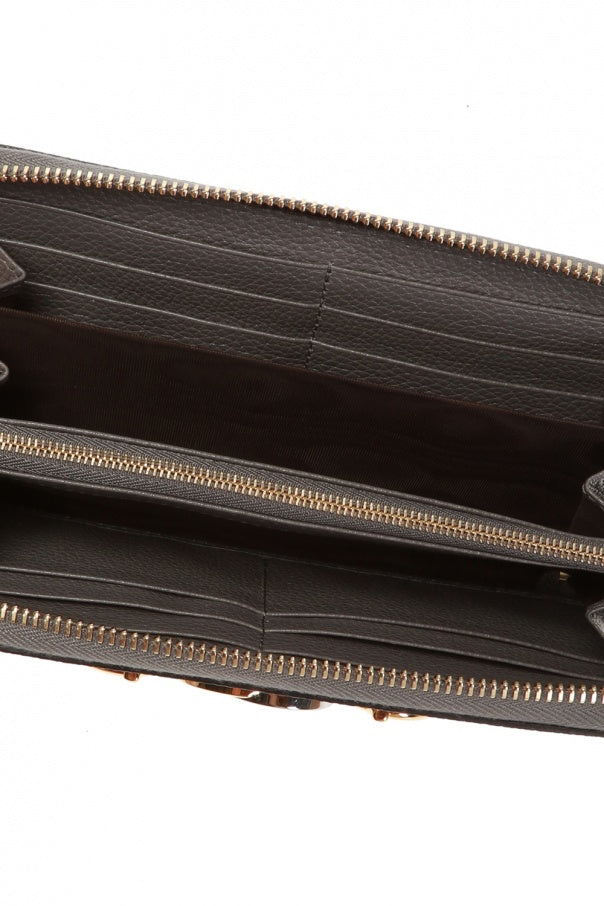 Gucci Horse Bit Zip Around Wallet in Dusty Gray