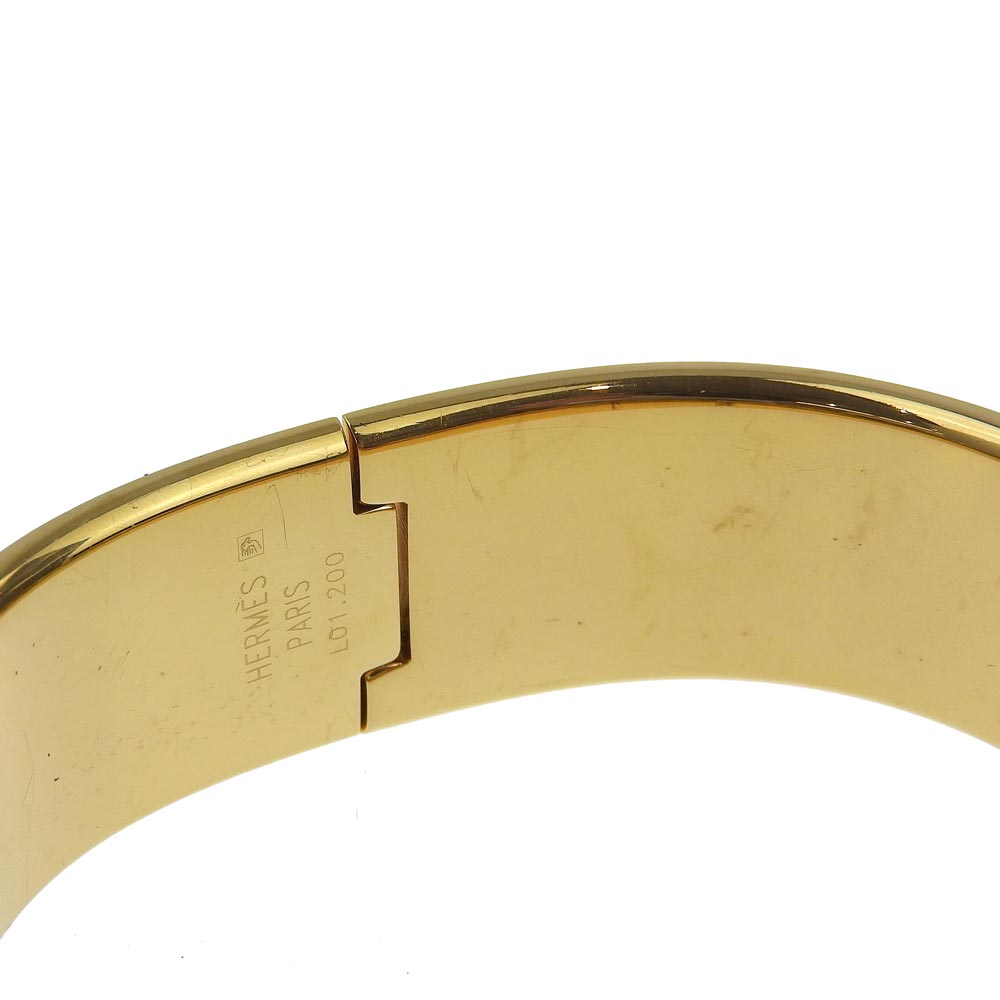 HERMES Watches Quartz LO1.201 Plated Gold Green Cloisonne Location gold dial Women Used