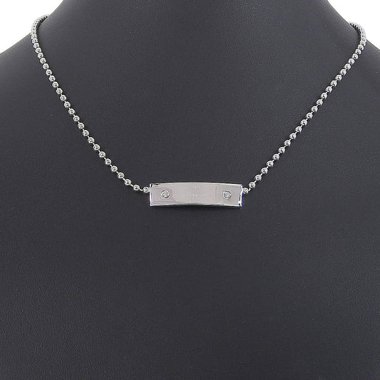 GUCCI Necklace K18 White Gold, Diamond Silver unisex(Unisex) Used