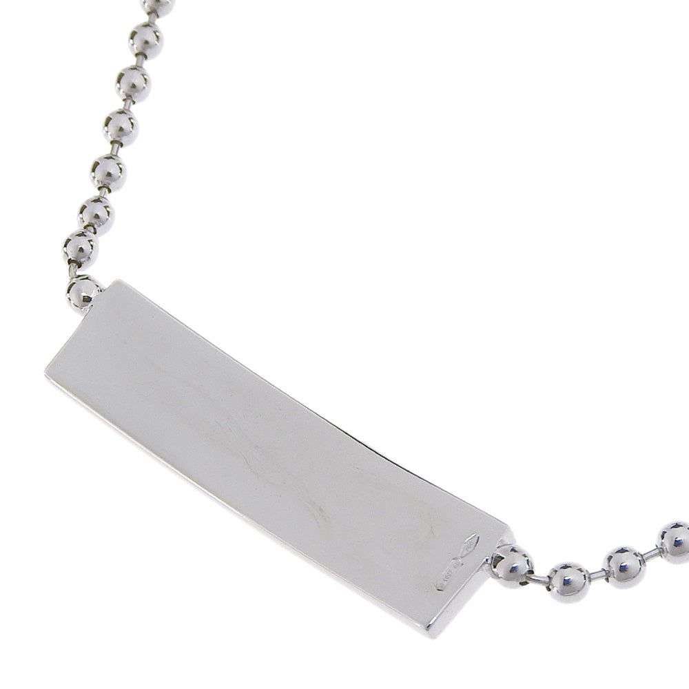 GUCCI Necklace K18 White Gold, Diamond Silver unisex(Unisex) Used