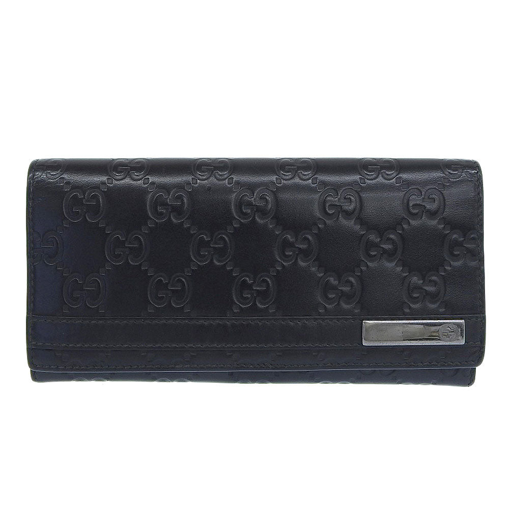 GUCCI Long Wallet Purse 233112 leather black GG Shima Women(Unisex) Used
