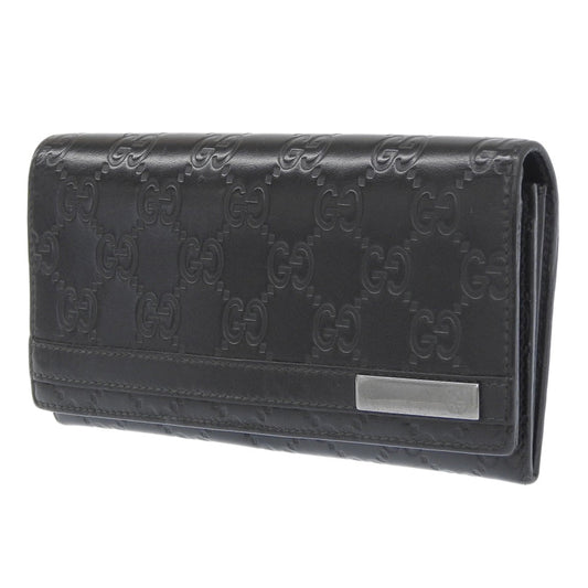 GUCCI Long Wallet Purse 233112 leather black GG Shima Women(Unisex) Used