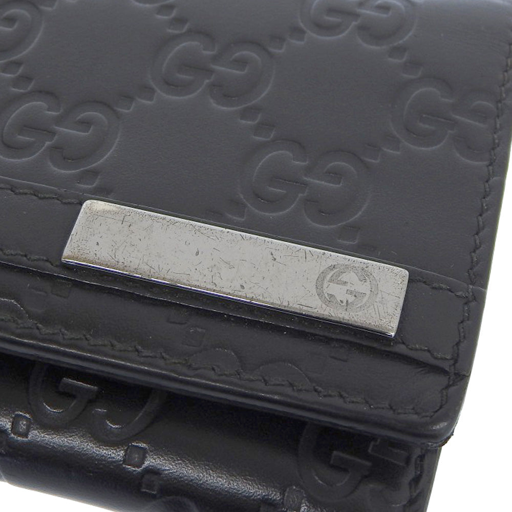 GUCCI Long Wallet Purse 233112 leather black GG Shima Women(Unisex) Used