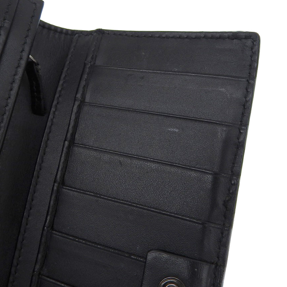 GUCCI Long Wallet Purse 233112 leather black GG Shima Women(Unisex) Used