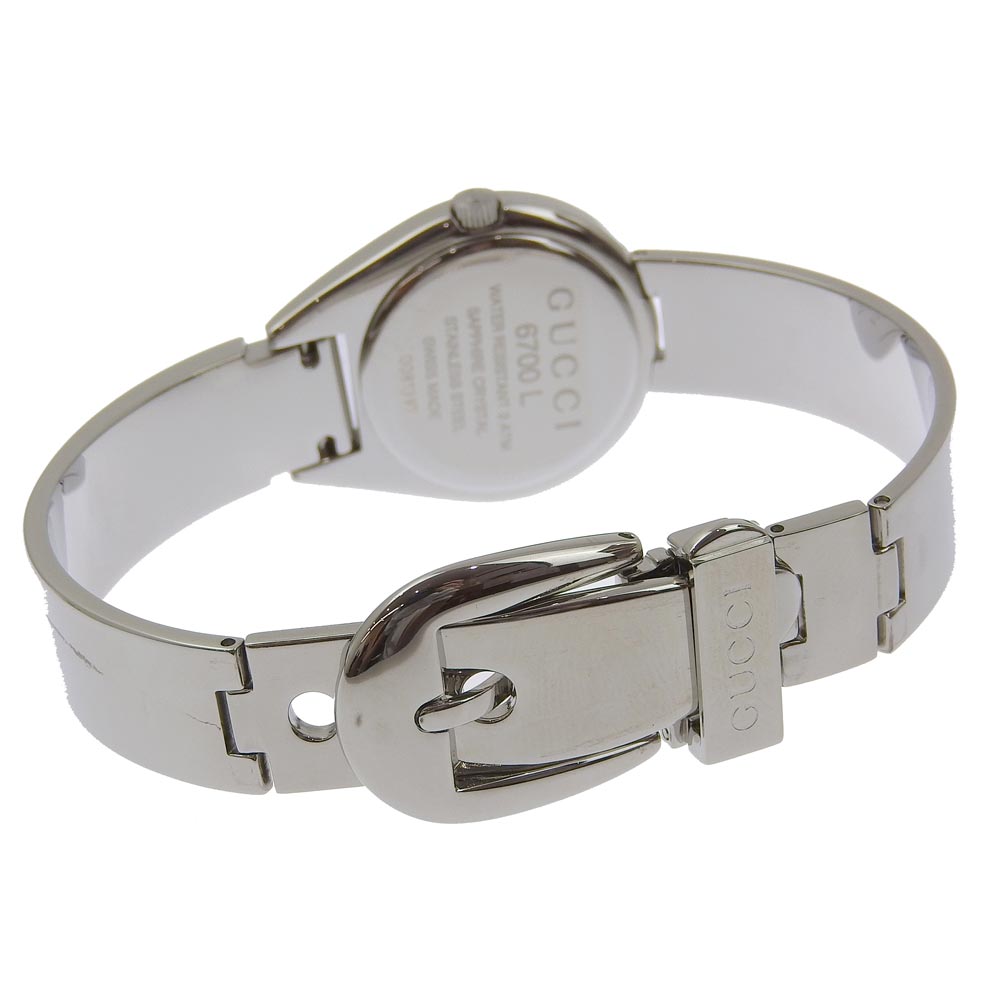 GUCCI Watches Quartz 6700L Stainless Steel Silver black dial Women Used