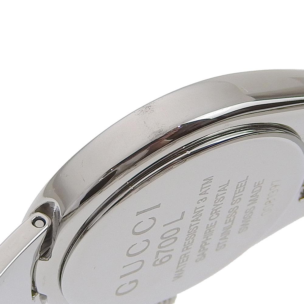 GUCCI Watches Quartz 6700L Stainless Steel Silver black dial Women Used
