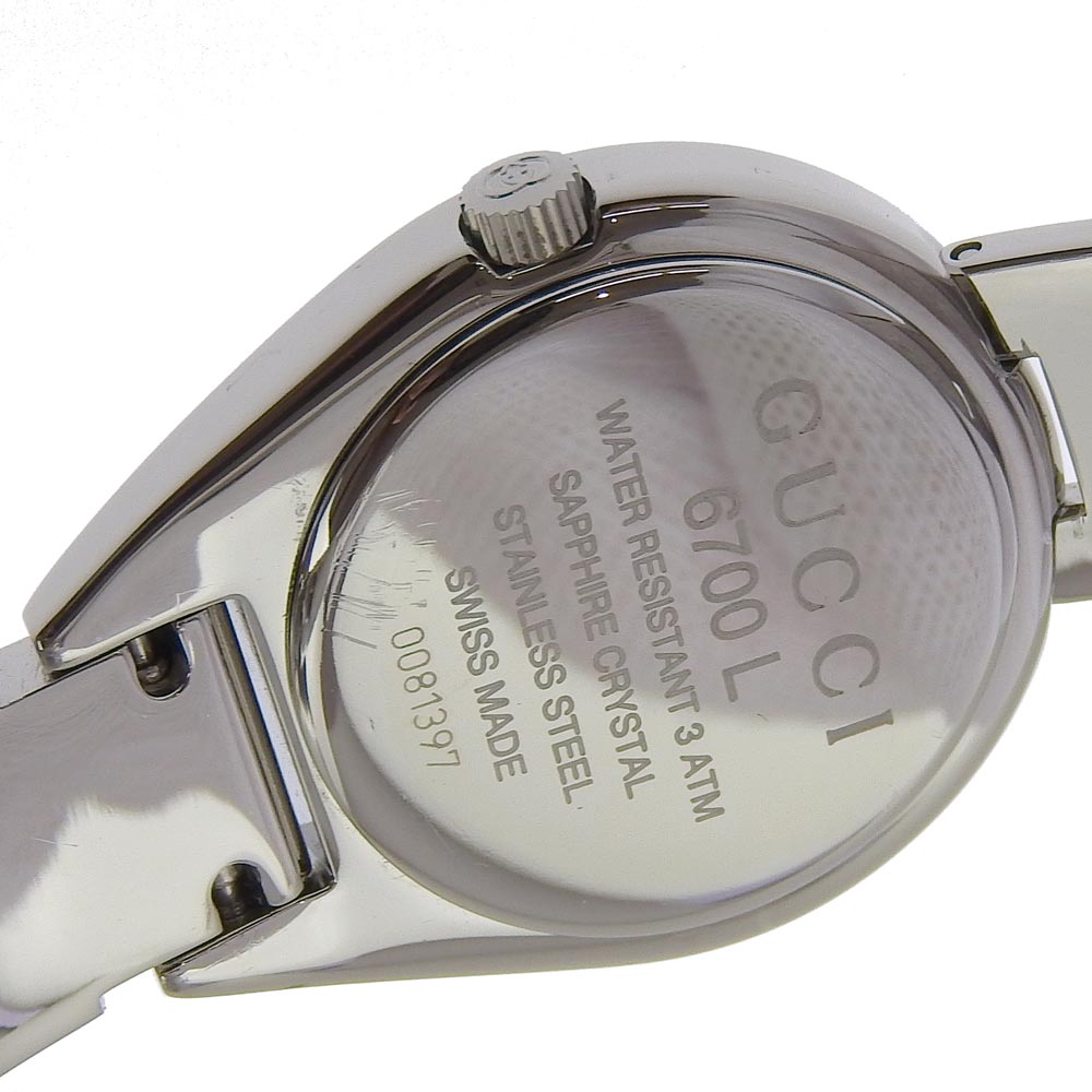GUCCI Watches Quartz 6700L Stainless Steel Silver black dial Women Used