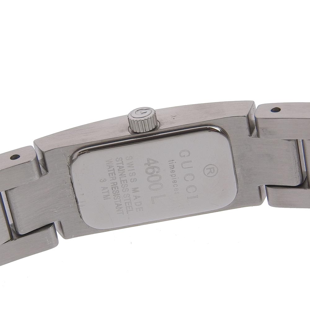 GUCCI Watches Quartz 3600M Stainless Steel Silver G logo black dial Women Used