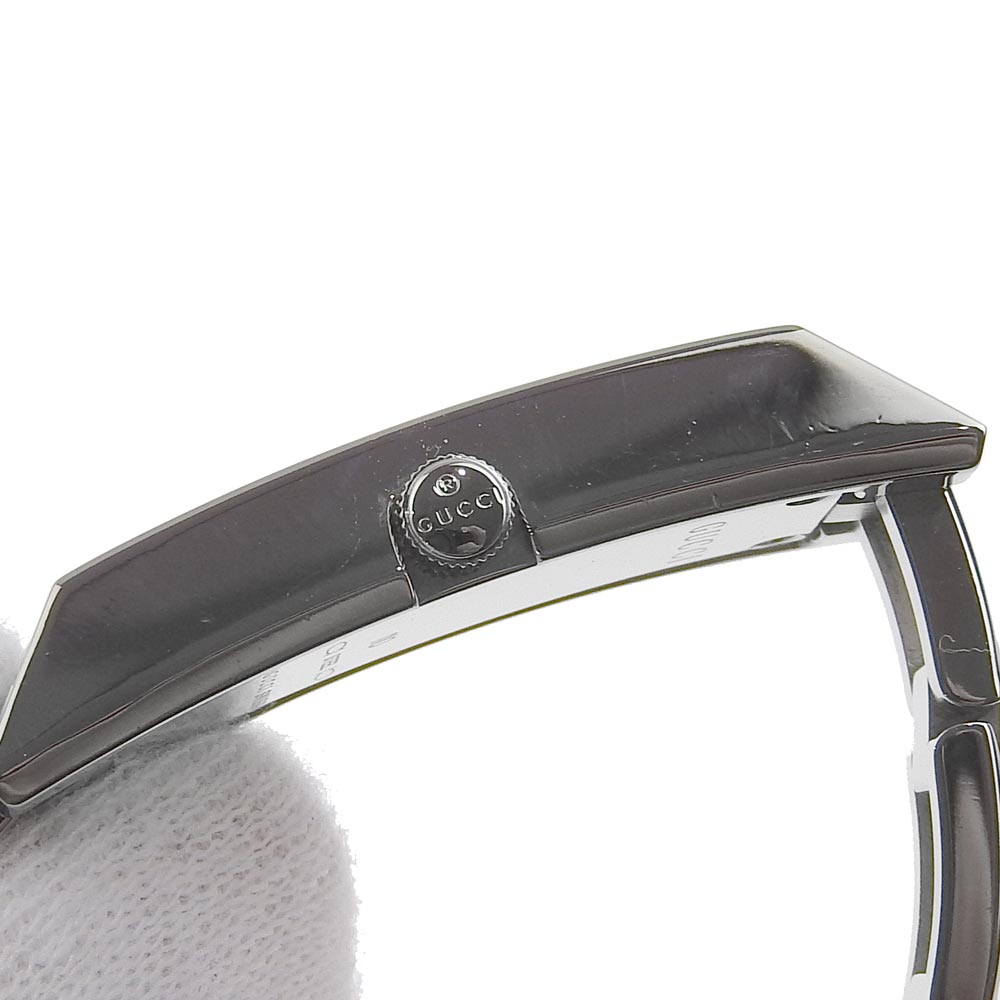 GUCCI Watches Quartz 110 Stainless Steel Silver 3P diamond black dial Women Used