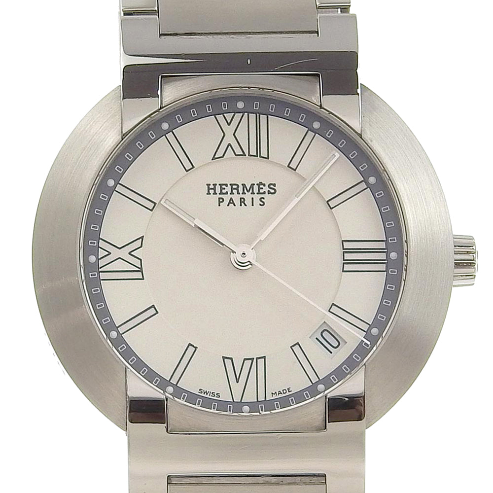 HERMES Watches Quartz NO1.710 Stainless Steel Silver Nomad White dial mens Used
