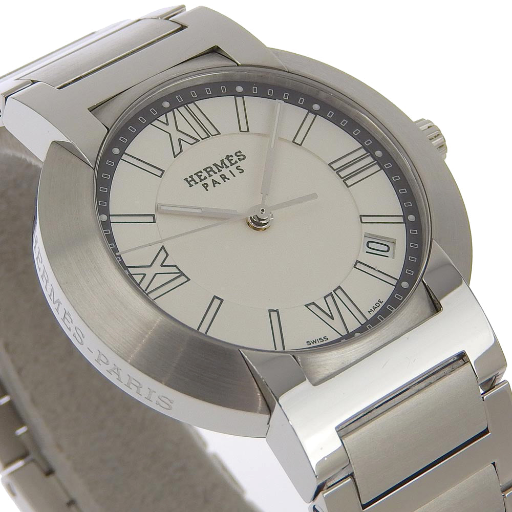 HERMES Watches Quartz NO1.710 Stainless Steel Silver Nomad White dial mens Used