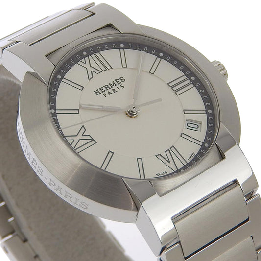 HERMES Watches Quartz NO1.710 Stainless Steel Silver Nomad White dial mens Used