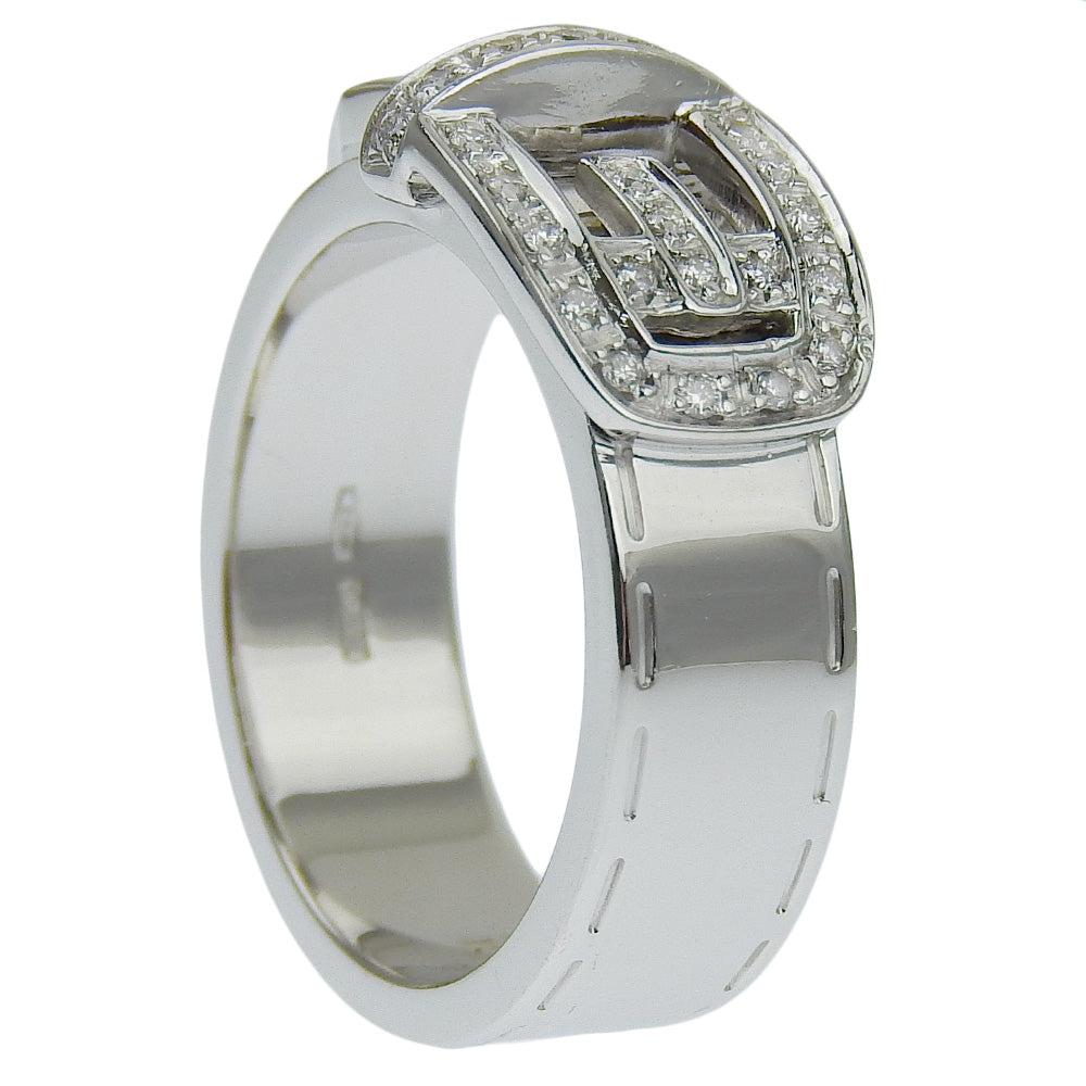 GUCCI Ring K18 White Gold, Diamond White gold belt ring Women 11 Used