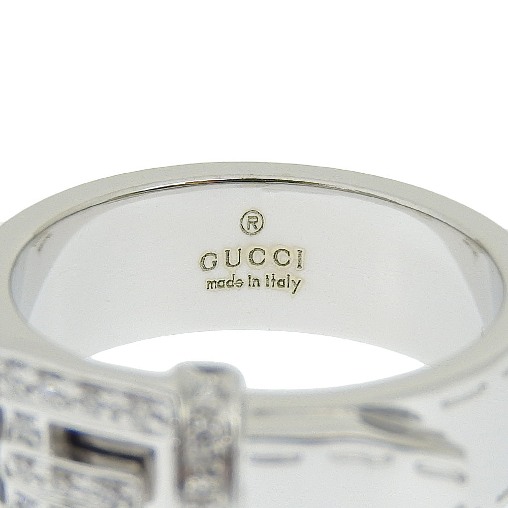 GUCCI Ring K18 White Gold, Diamond White gold belt ring Women 11 Used