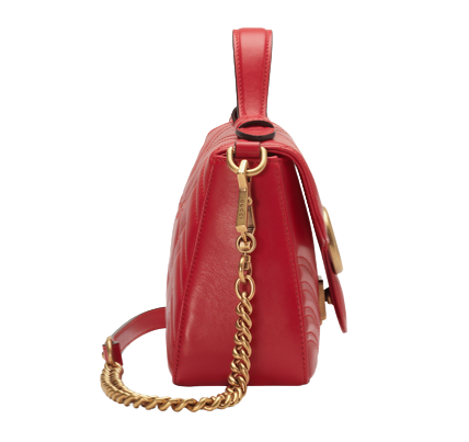 GUCCI GG Marmont Matelassé Red Bag