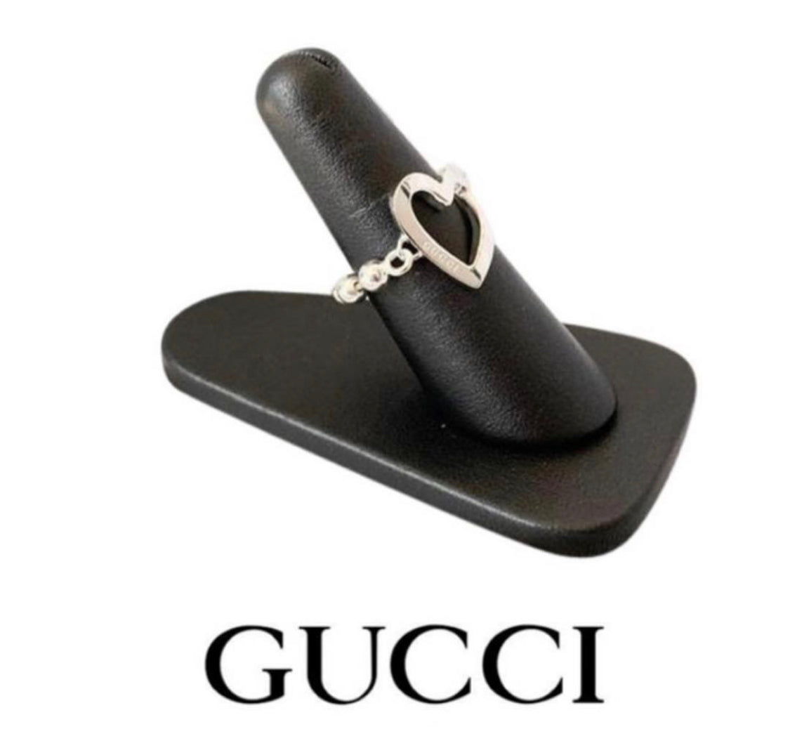 Gucci Toggle Logo Heart Ring in Sterling Silver