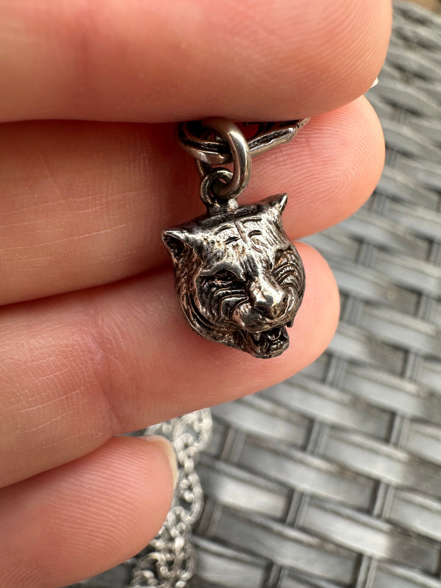 Gucci GG Marmont Crystal Necklace In Silver