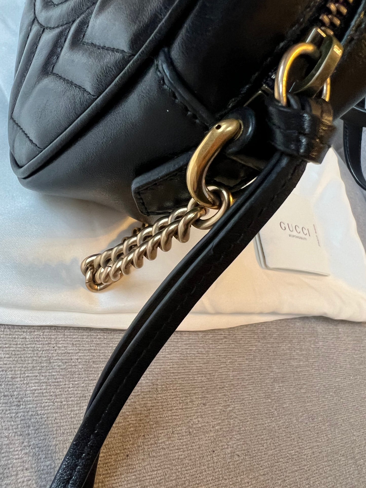 Gucci GG Black Marmont Mini Shoulder Bag (RRP £1,160)