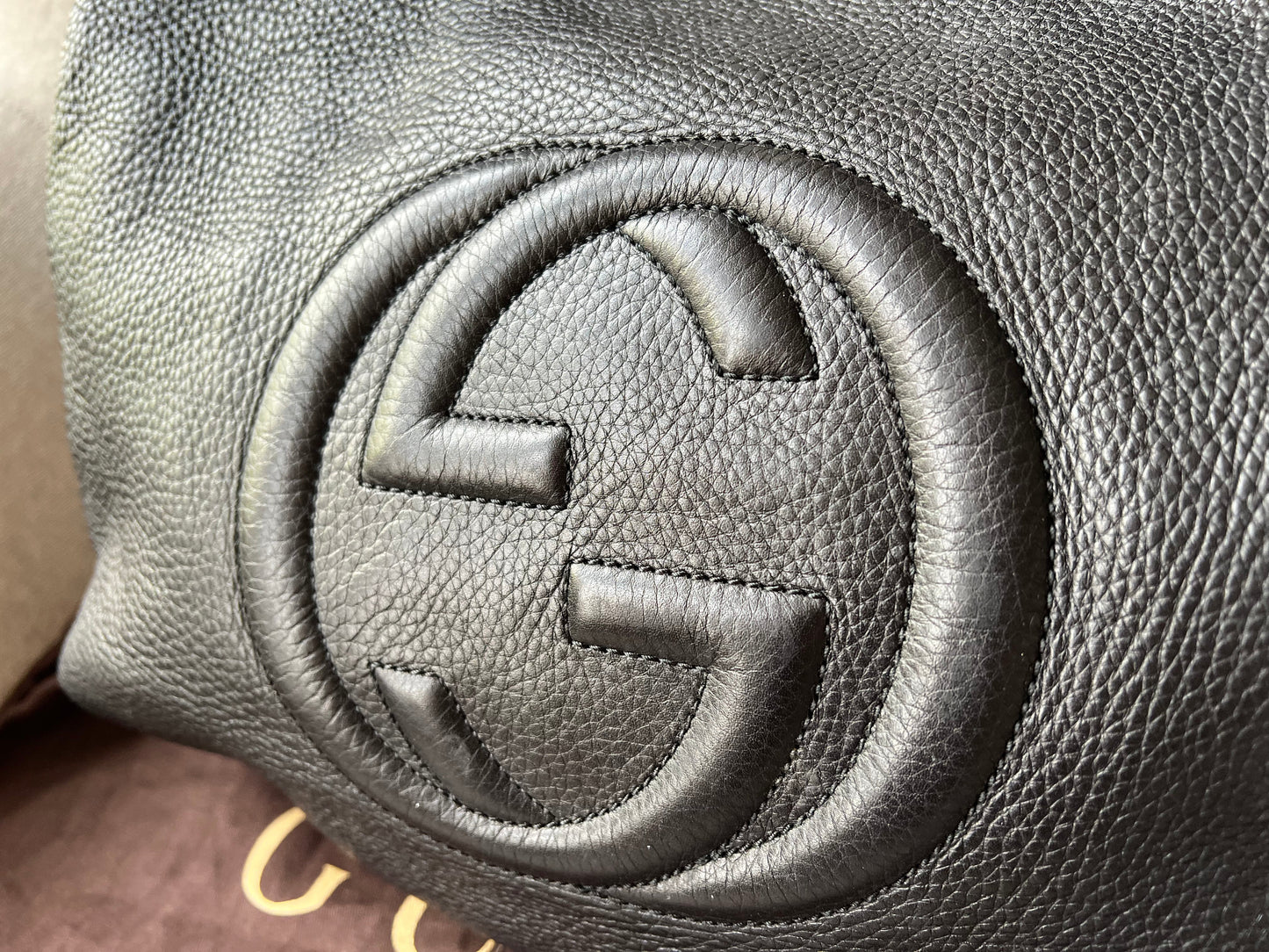 Gucci Soho Large Hobo in Black Pebbled Calfskin