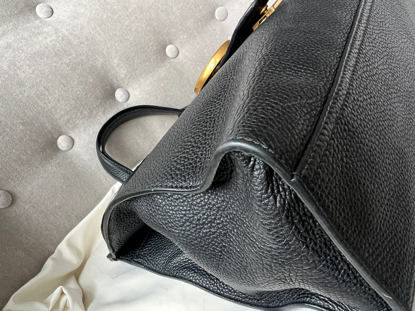 Gucci GG Black Marmont Medium Top Handle Bag