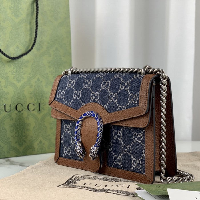 Gucci Mini Dionysus Shoulder Bag in Blue Denim