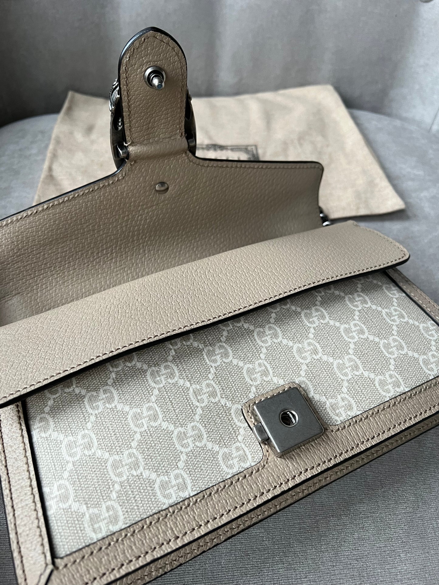 Gucci Dionysus GG Small Shoulder Bag in White and Beige Canvas (RRP £2,130)