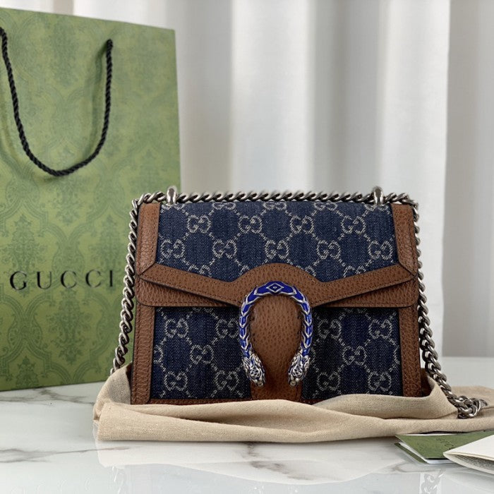 Gucci Mini Dionysus Shoulder Bag in Blue Denim