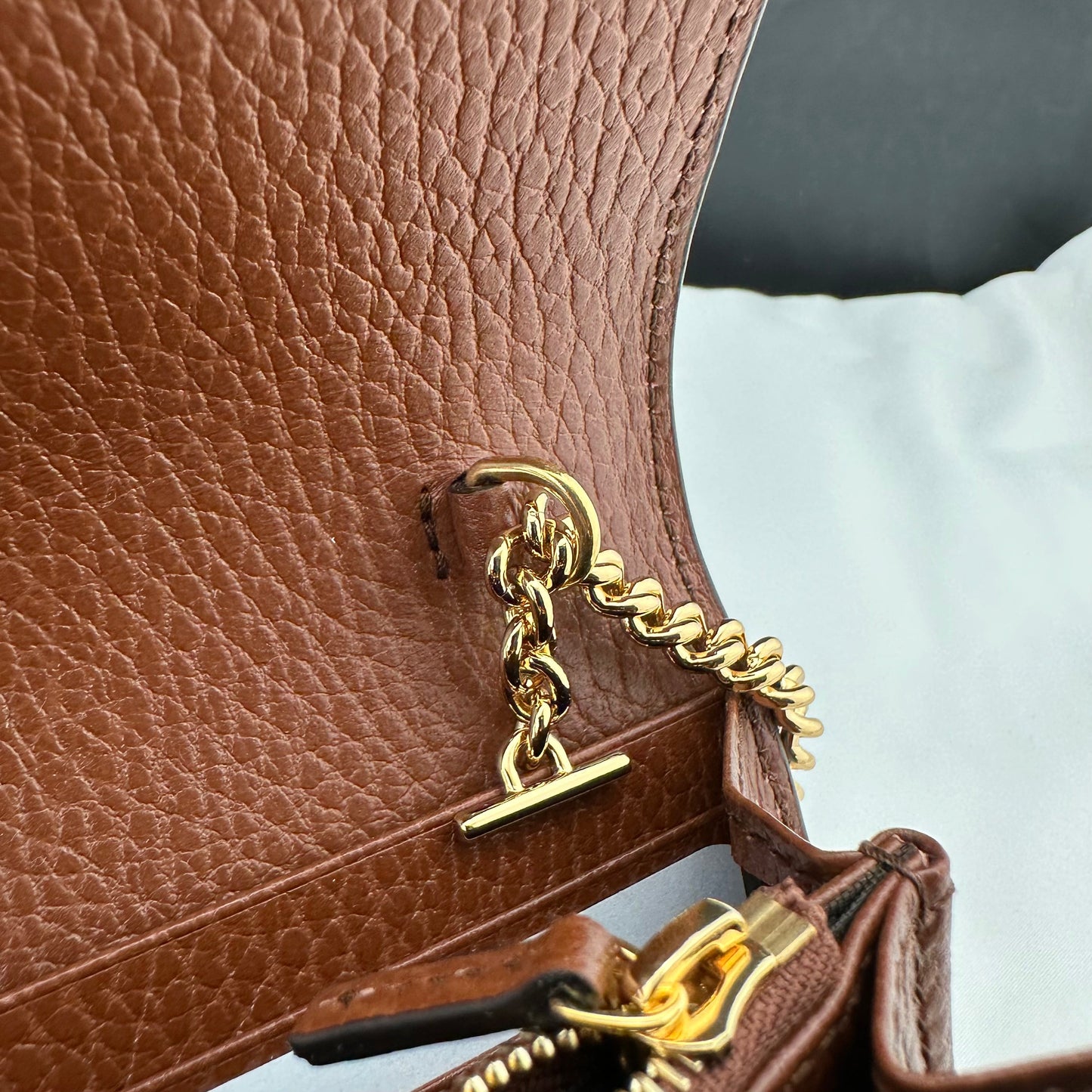 Gucci GG Denim Jackie 1961 Chain Wallet