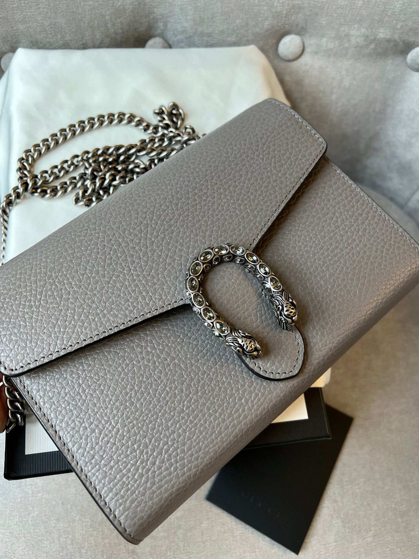 Gucci Dionysus Grey Mini Chain Bag (RRP £1340)