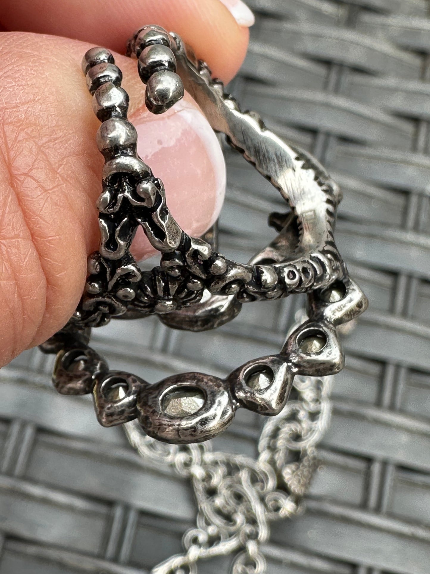 Gucci Crystal Double G Ring in Silver