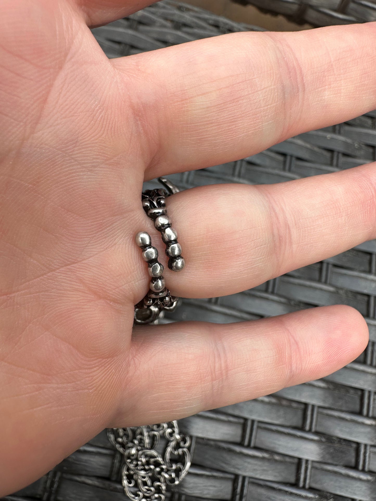 Gucci Crystal Double G Ring in Silver