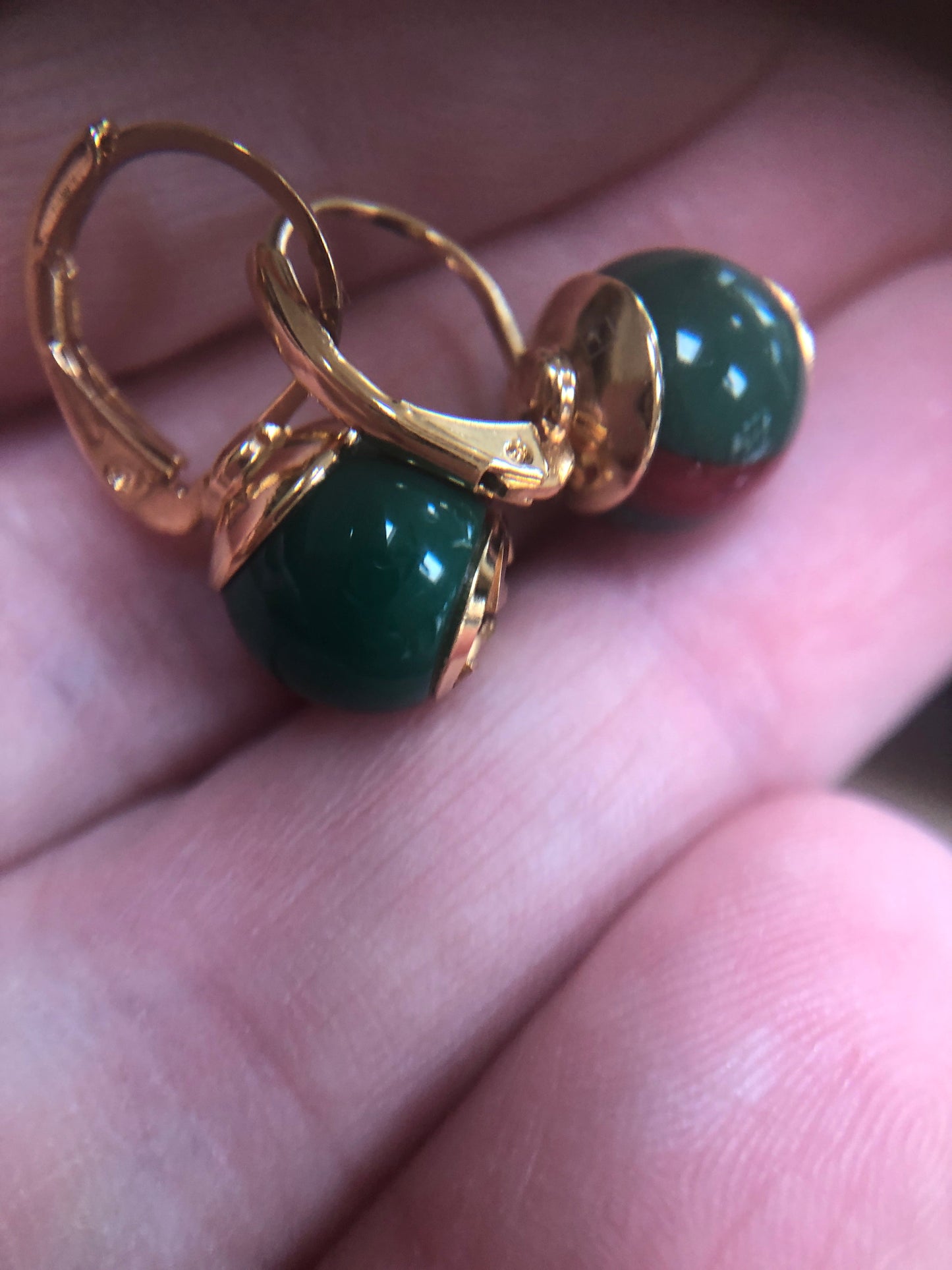 GUCCI Green Red Web Striped Earrings