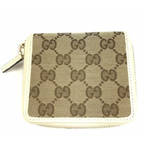 Gucci Original GG Canvas French Wallet in Beige and Ivory