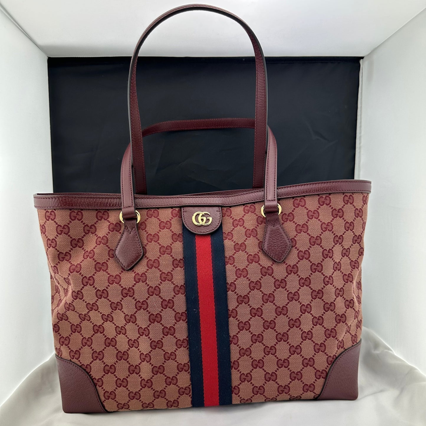 Gucci Ophidia Medium Tote Bag in Burgundy